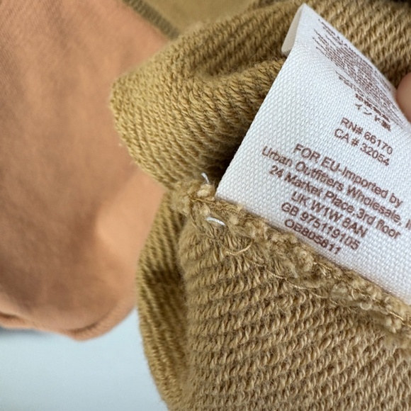 Free People Montauk Pieced Sweatshirt in Khaki Combo - Size Small - Picture 7 of 7